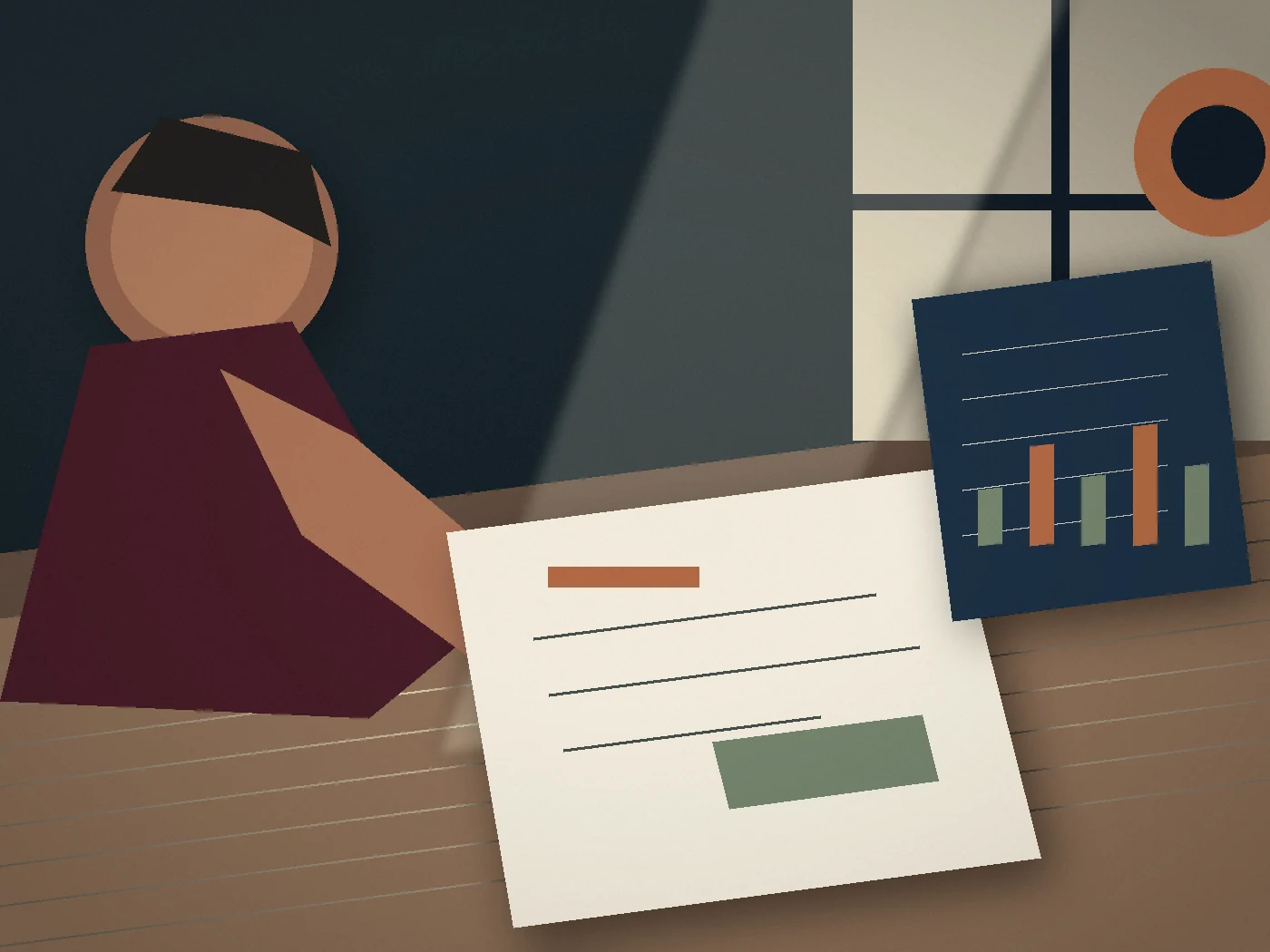 Carnet de trésorerie dans un espace de travail contemporain
